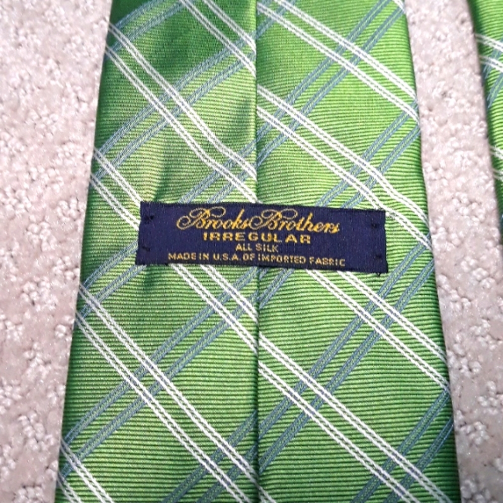 Brooks Brothers blue and green plaid tie
